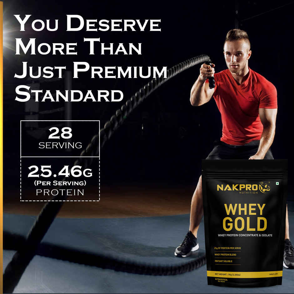 NAKPRO Whey Gold Protein Isolate & Concentrate Trustified Certified | Chocolate