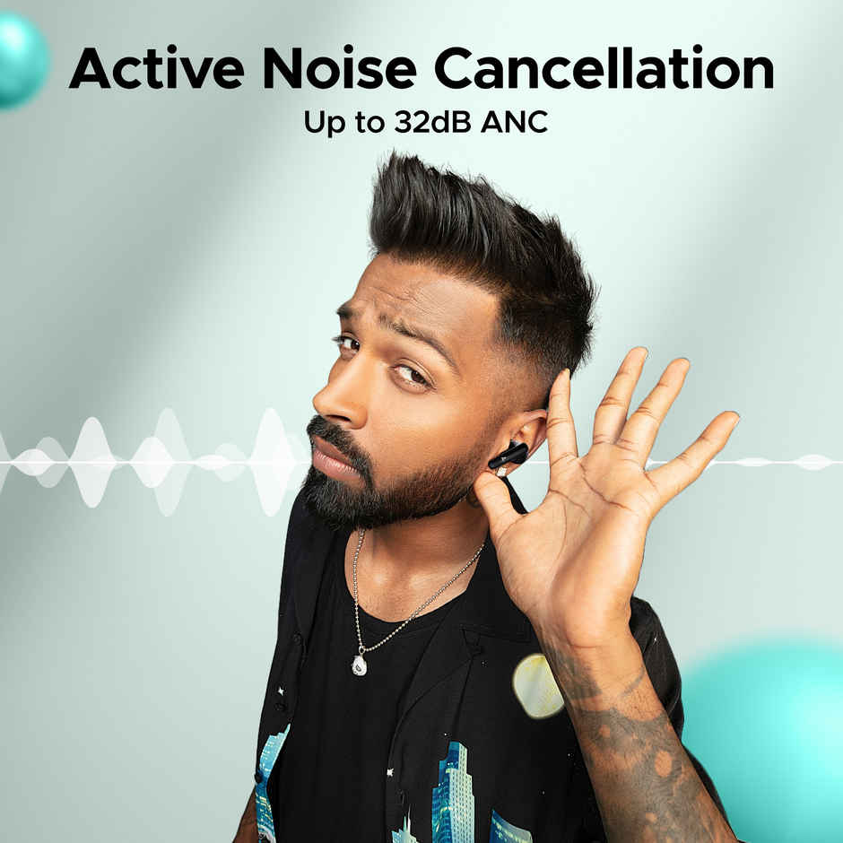 boAt Airdopes 161 ANC TWS Earbuds, Active Noise Cancellation(32dB),50HRS Playback & ASAP Charge Bluetooth -  Black