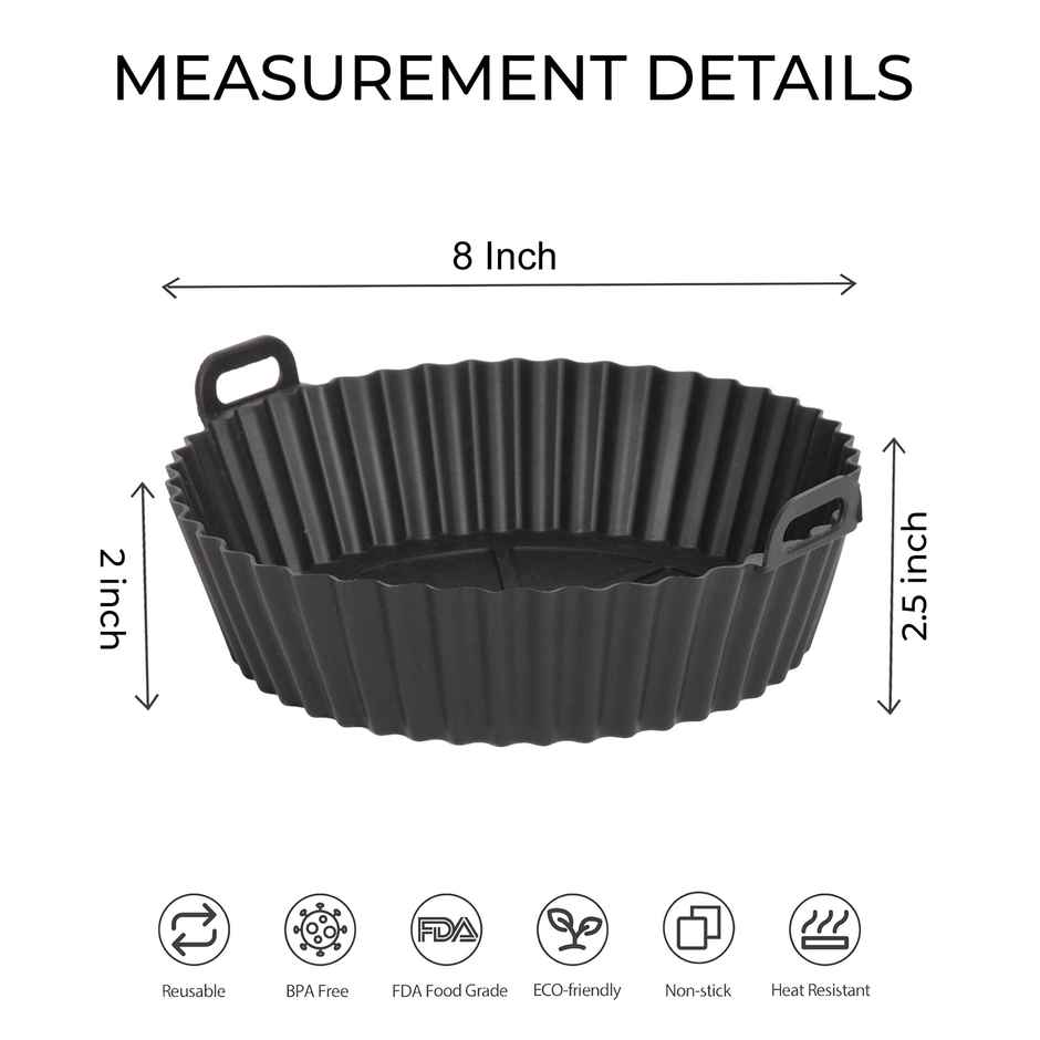 Cutting EDGE Silicone Air Fryer Liners Basket | Non-Stick, Heat Resistant | Set of 2 | Multicolor