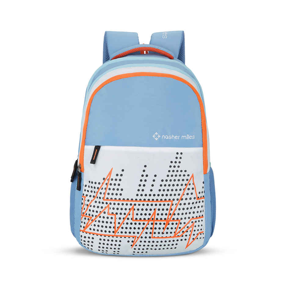 Nasher Miles Pulse Backpack- Unisex- 3 Compartment Bag- White- 45L