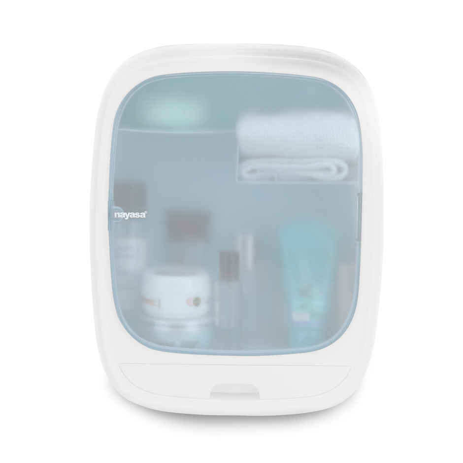 Nayasa Oval Bathroom Cabinet Wall Mounting Storage Utility | White & Blue