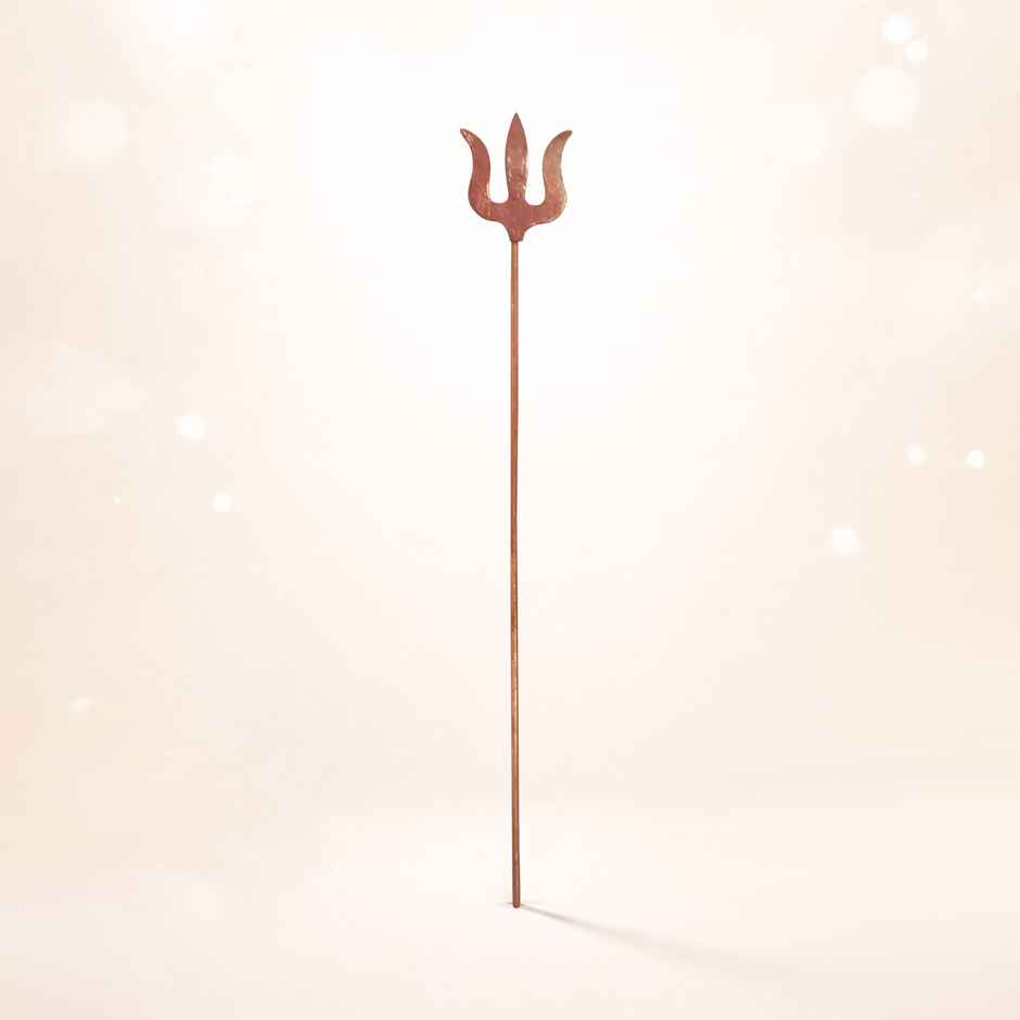Copper Trishul - 6 inch | Traditional Puja & Home Temple Accessory | Svasti