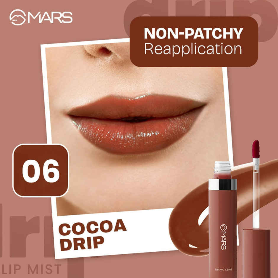 MARS Cosmetics Drip Lip Mist for Women | 4.5 ml | 06-Cocoa Drip