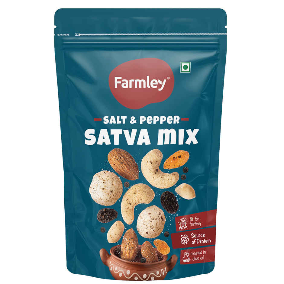Farmley Satva Mix Dry Fruit Snack | Peanuts | Green Raisins | Almonds | Cashews | Makhana & More