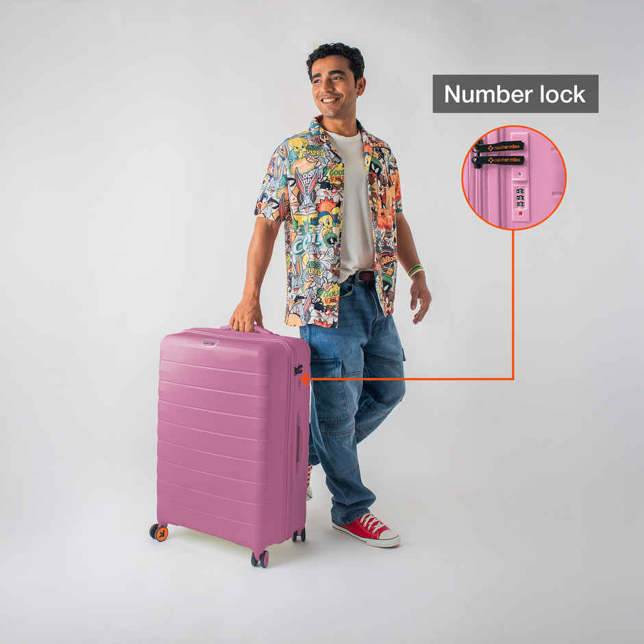 Nasher Miles Vienna Check-In Hardside Polypropylene 28 Inch-75 cm Trolley Bag- Pink