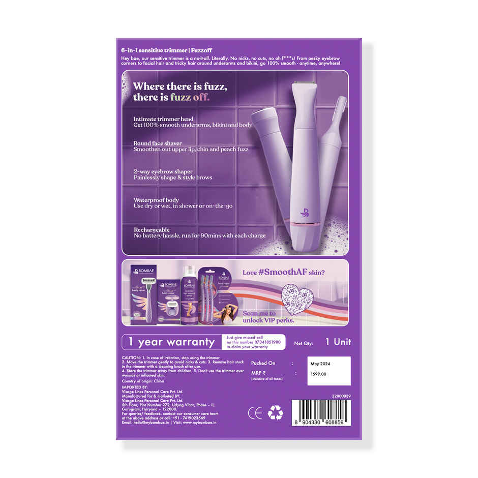 Bombae 6-In-1 Sensitive Trimmer | Fuzzoff