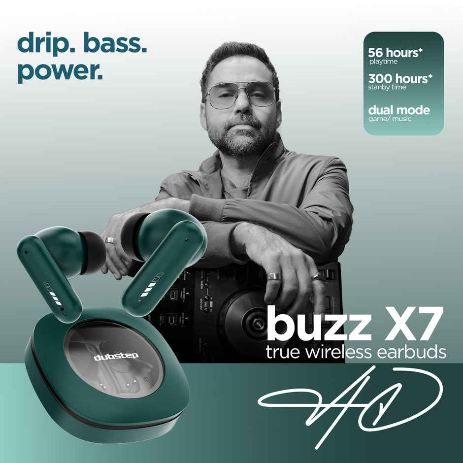 Dubstep Buzz X7 With 56 Hrs Playtime ENC TWS Earbuds | Green