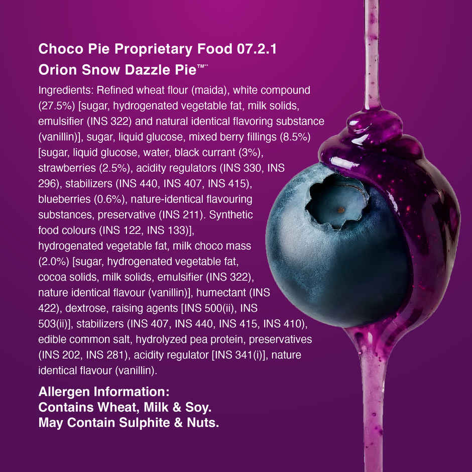 Orion Blueberry Snow Dazzle Pie | Soft & Fruity
