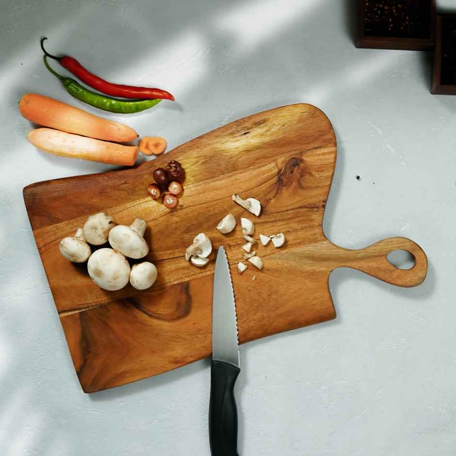 Sanjeev Kapoor by Oggn Wooden Live Edge Chopping Board 17.5x10