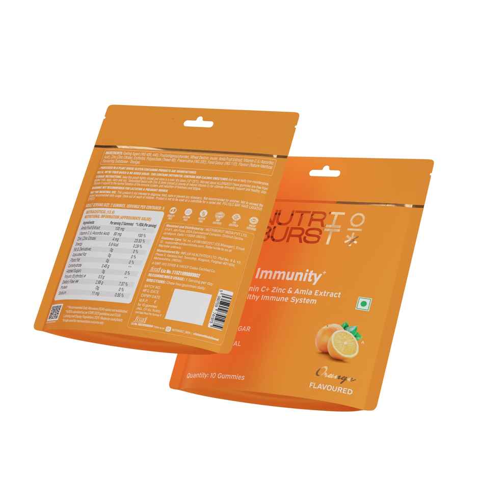 Nutriburst Triple Immunity Gummies With Vitamin C, Amla & Zinc