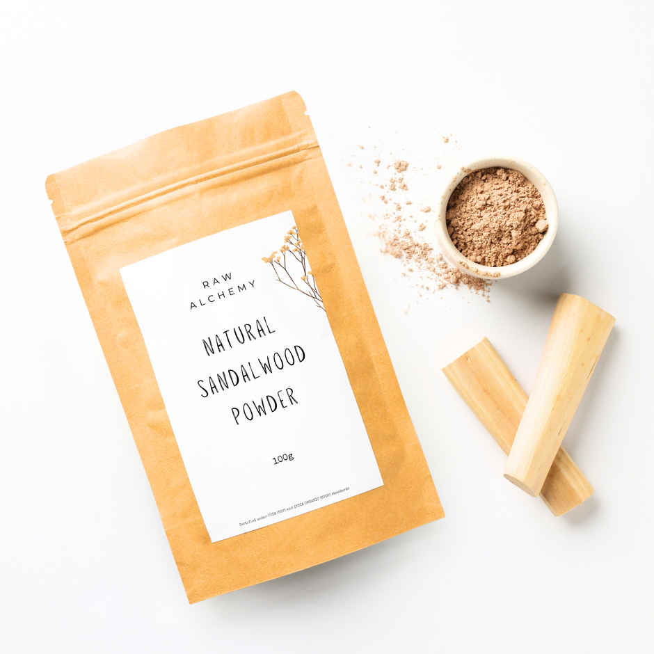 RAW ALCHEMY 100% Natural Sandalwood Powder for Glowing Skin & Tan Removal