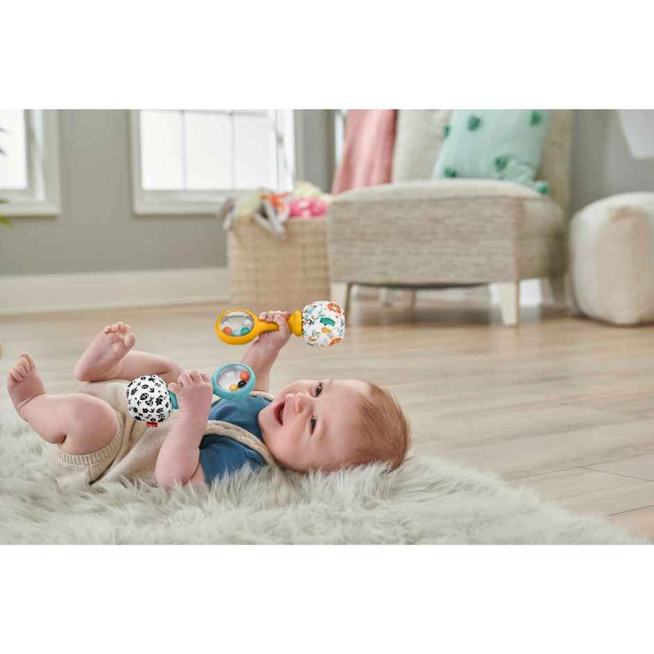 Fisher Price Baby Rattle n Rock Maracas Toys for Infants 3above Months High Contrast