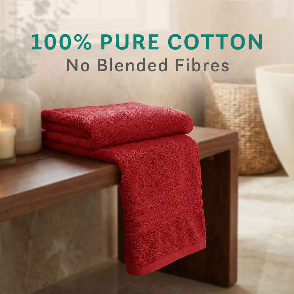 Mytrident Comfort Living Cotton Bath Towel | Tangy Tomato