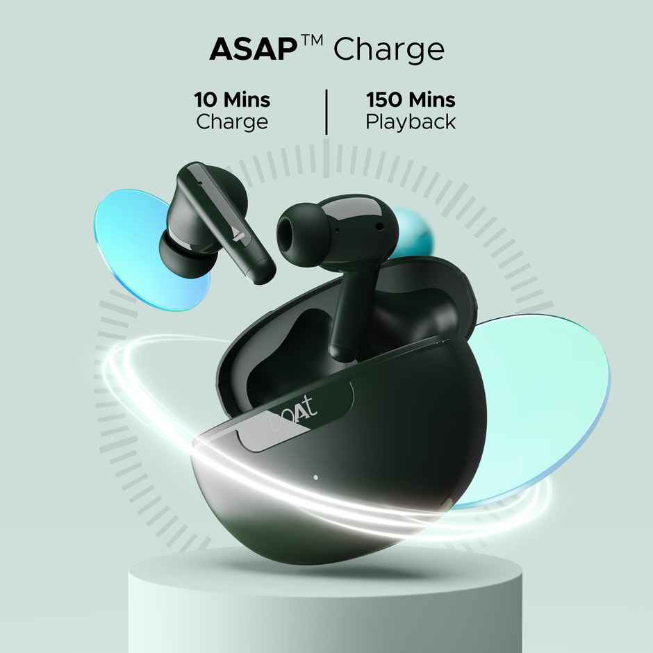 boAt Airdopes 161 ANC TWS Earbuds Active Noise Cancellation(32dB),50HRS Playback & ASAP Charge Bluetooth - Green