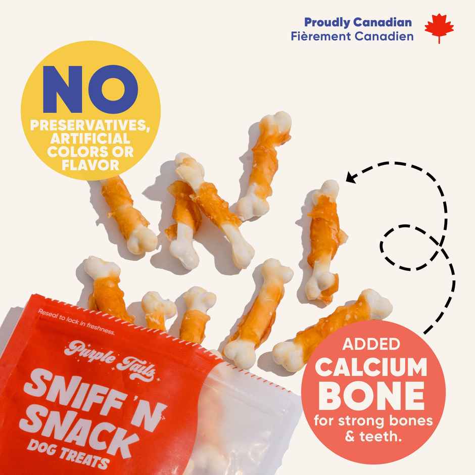 Purple Tails Chicken Wrapped Milky Bones Dog Treat