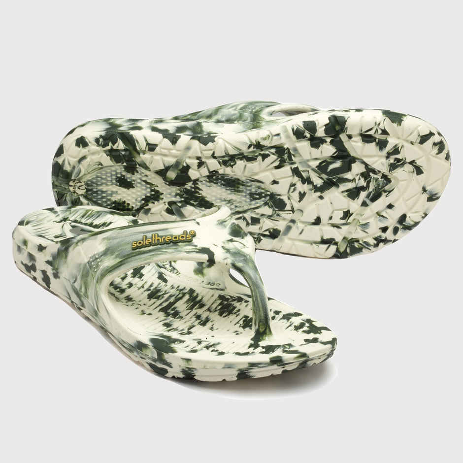 Solethreads Ortho Elite Marble Olive Flip-Flops & Slippers for Men | Size - India-UK 10