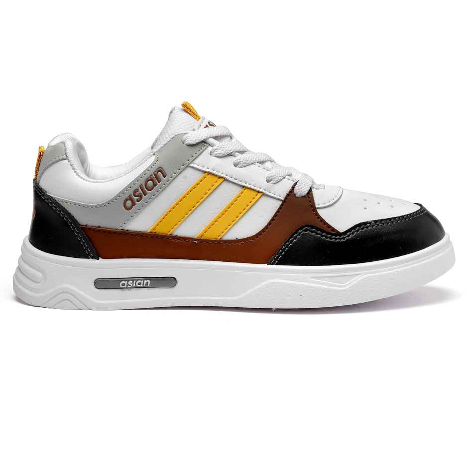 Asian Men's Boston-02 White Grey Casual Shoes | UK - 9