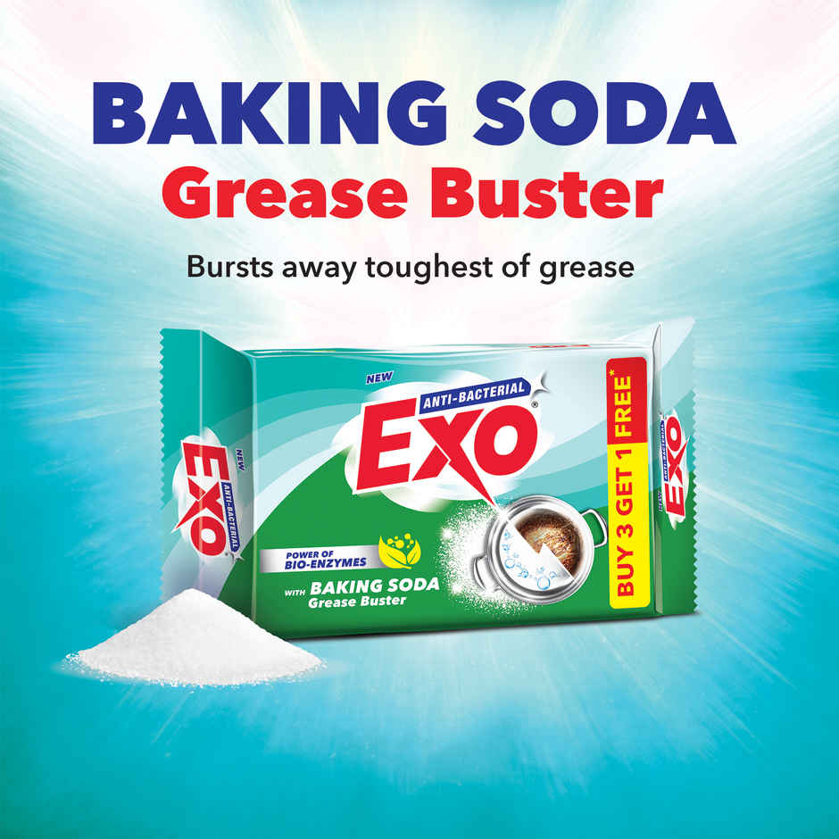 Exo Anti Bacterial Dishwash Bar | Baking soda for Malodor Buster with Power of Bio-Enzymes
