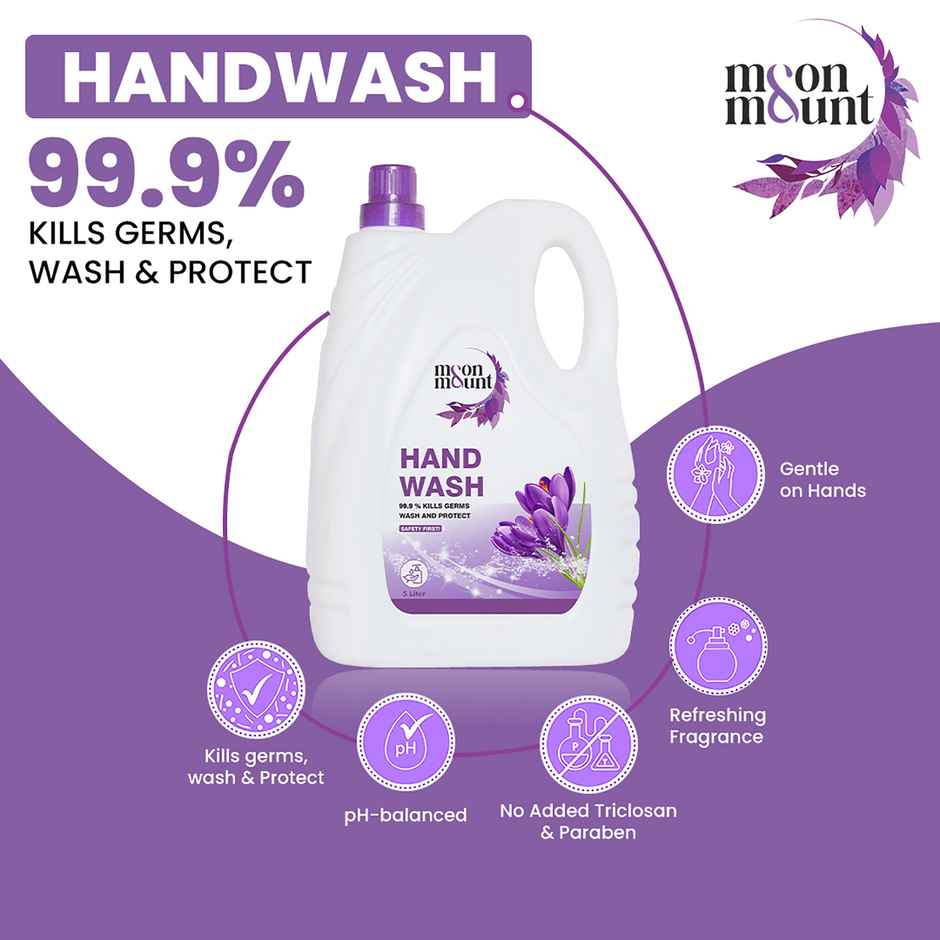 Moon And Mount Hand Wash Protection From Germs Hand Wash Liquids (Lavender) 5 l