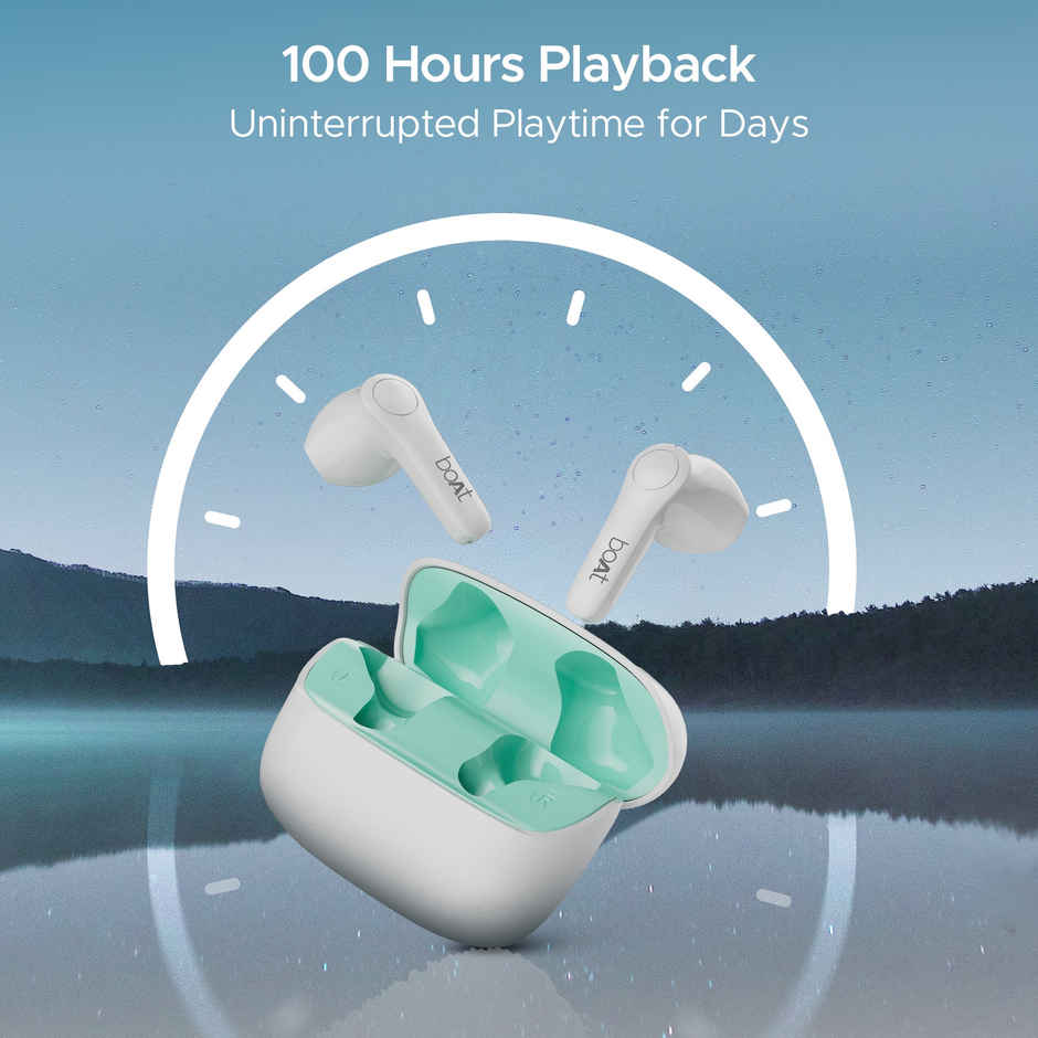 boAt Airdopes Atom 81 Pro TWS Earbuds, 100Hrs Battery, 4Mics ENx Tech, 50ms Low Latency, 13mm Drivers, Fast Charge, IPX5, v5.1 Bluetooth Earbuds - Ivory Elegance
