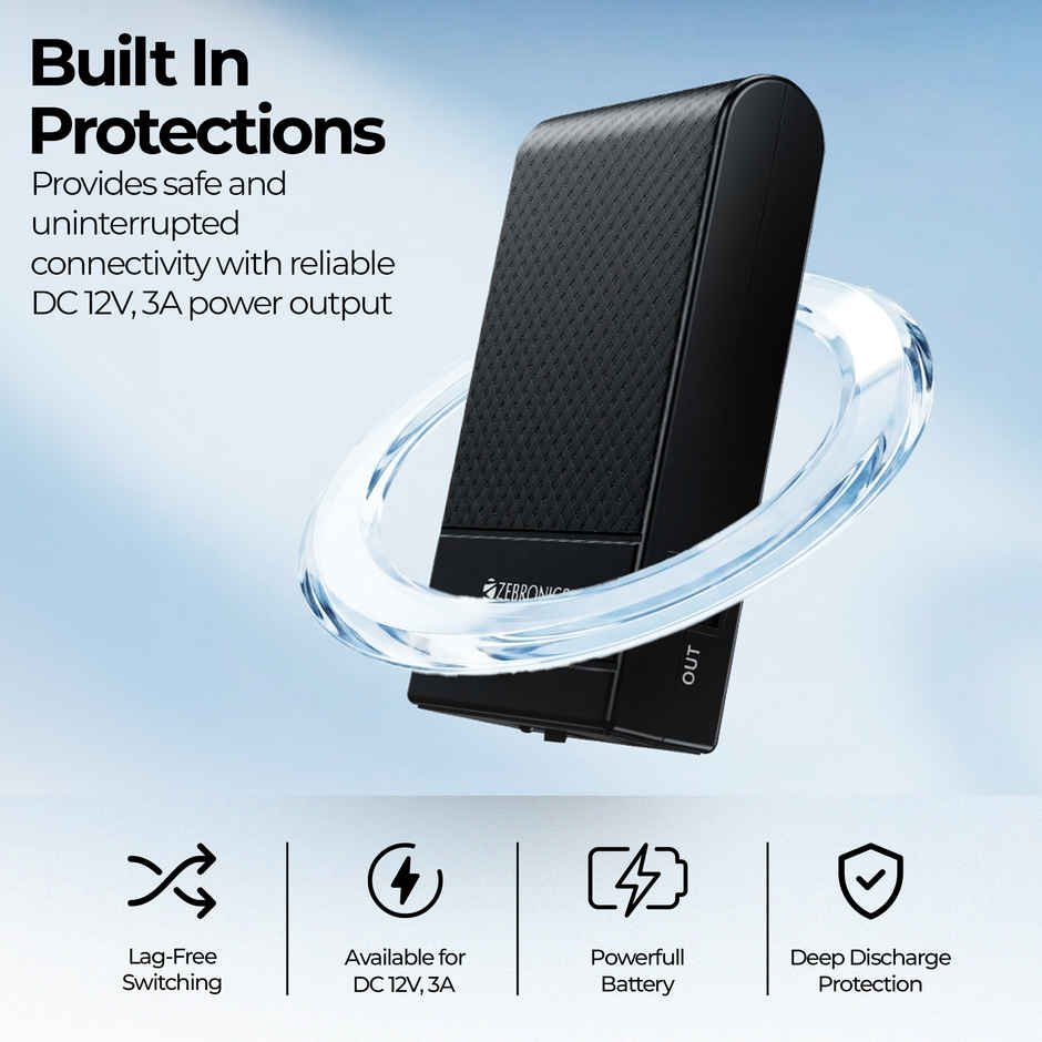 Zebronics EnergiUPS 4K Router UPS | 4000mAh | 4H Backup | 3A Output | Fast Charging