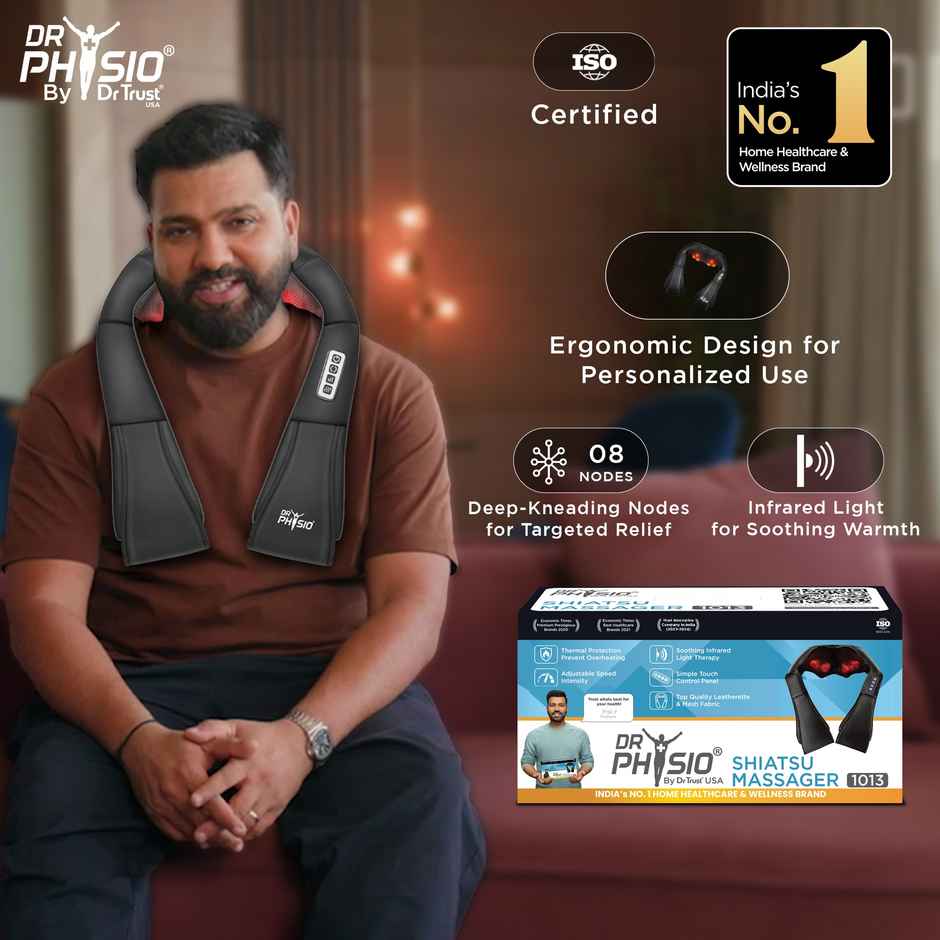 Dr Physio (Usa) Electric Heat Shiatsu Massager Machine For Cervical Neck Shoulder &Back Pain Relief