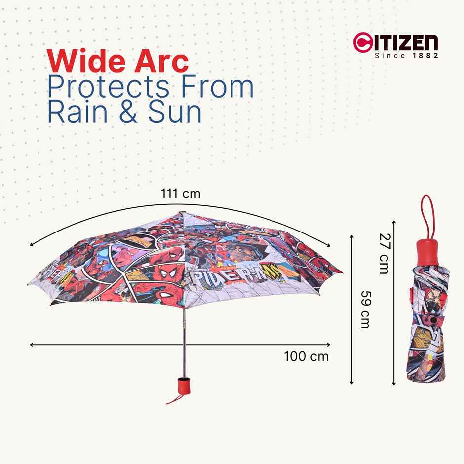 Citizen 3 Fold Manual Kids Umbrella Spiderman Print