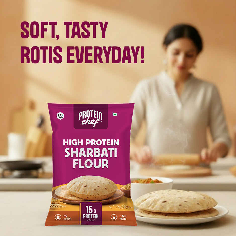 Protein Chef High Protein Premium Sharbati Atta | 50% More Protein With Select Multigrain