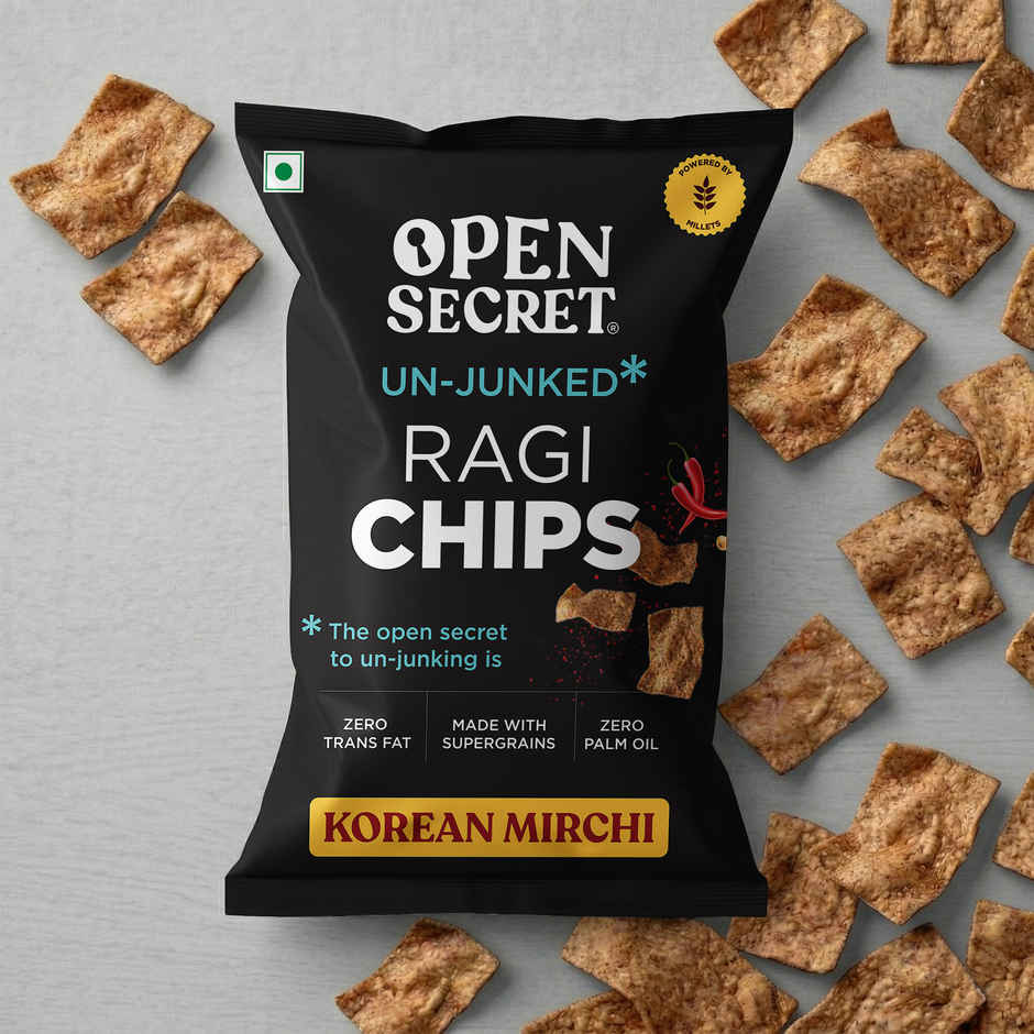 Open Secret Korean Mirchi Healthy Ragi Chips | Zero Palm Oil | Healthy Snacking