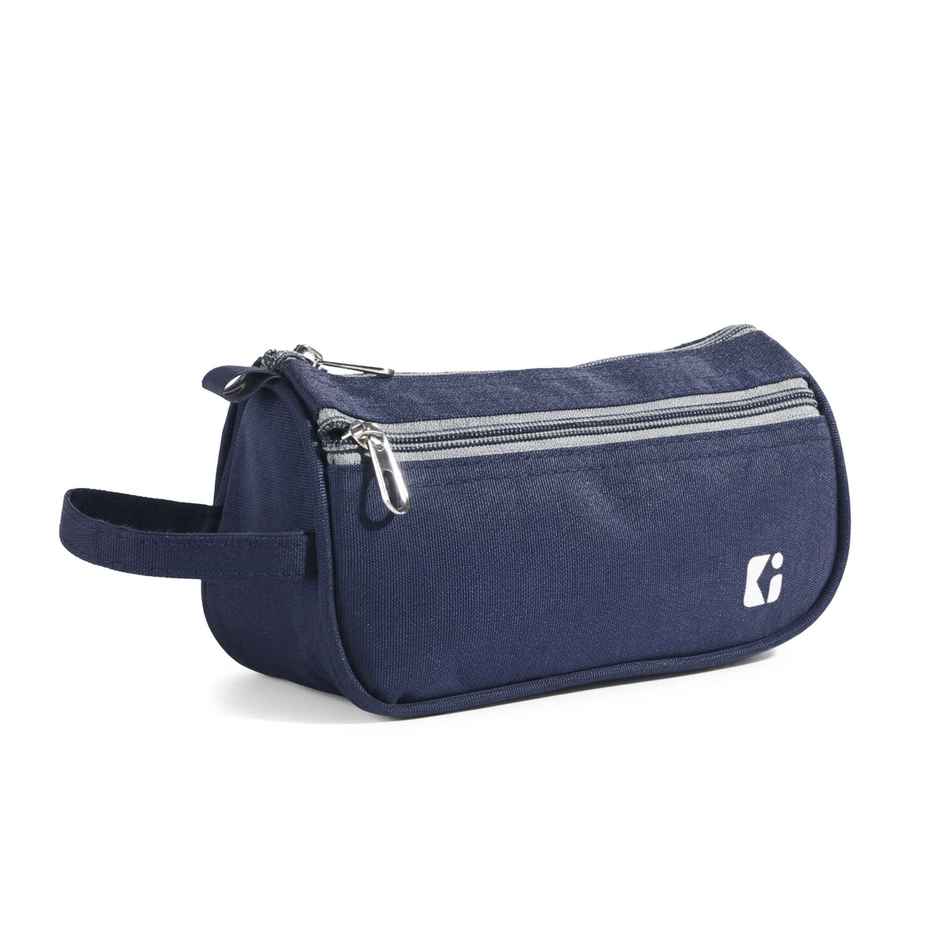 Kuber Industries 2 Main Compartment Toiletry Travel Bags Shaving Kit/Bag for Men and Women - Blue