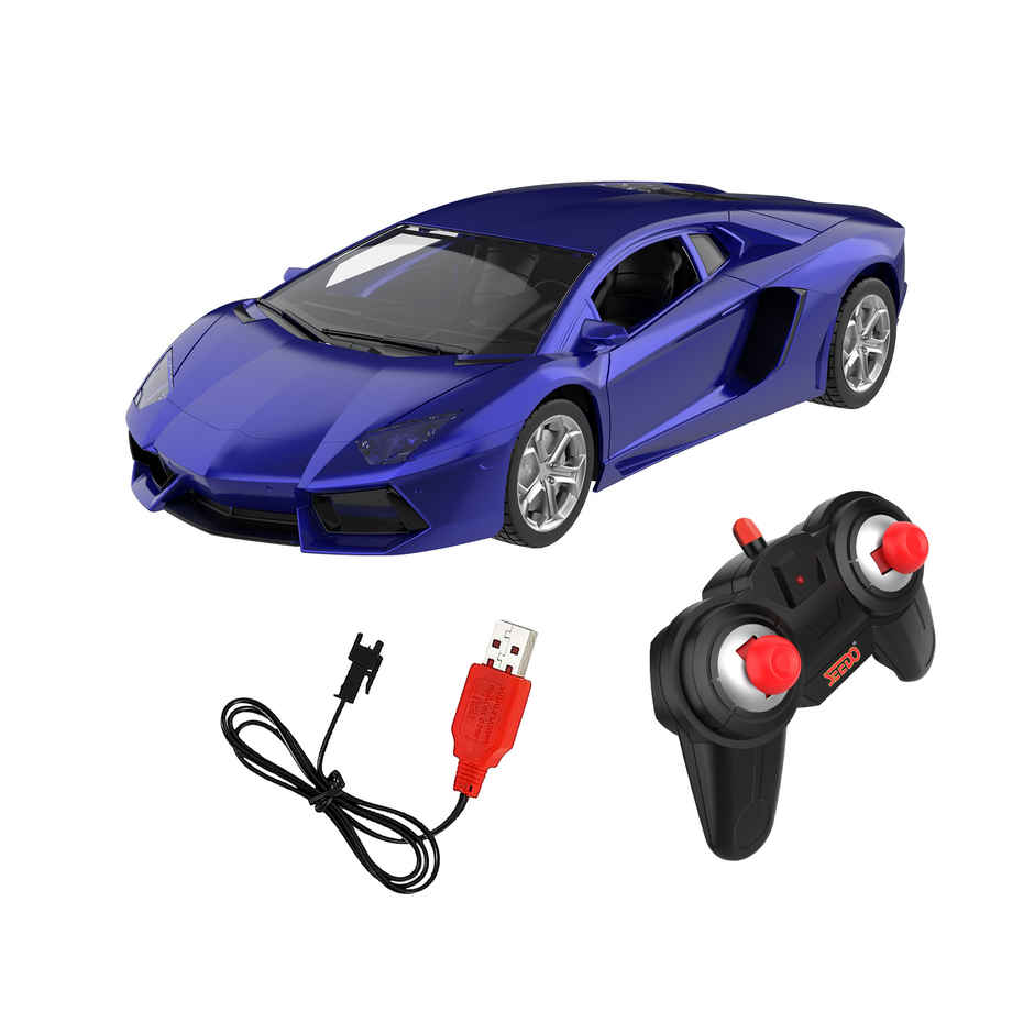 SEEDO Remote Control Car 1:16 , 2.4 GHz, USB Rechargeable, Fast Speed Luxurious Sports Car | Blue
