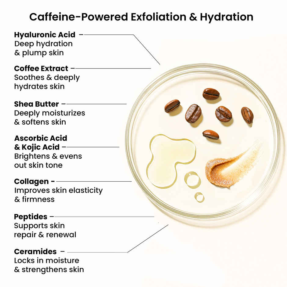 WildOak Iced Coffee Sugar Body Scrub Tan Removal & Strawberry Skin