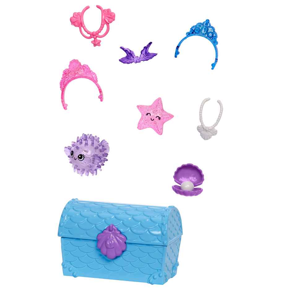 Mattel Barbie Chelsea Mermaid Doll Blue & Purple Hair With 2 Pets, Treasure Chest & Accessories