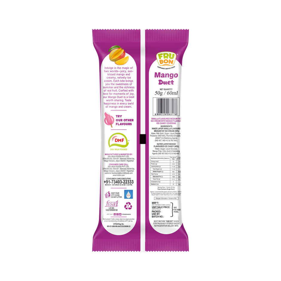 FruBon Mango Duet Ice Cream Stick Combo