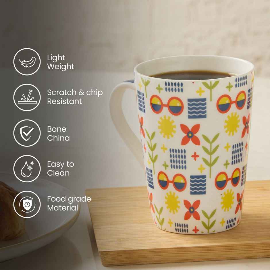 United Colors of Benetton Bone China Printed Mug | Microwave Safe | Gift Set - 320 ml