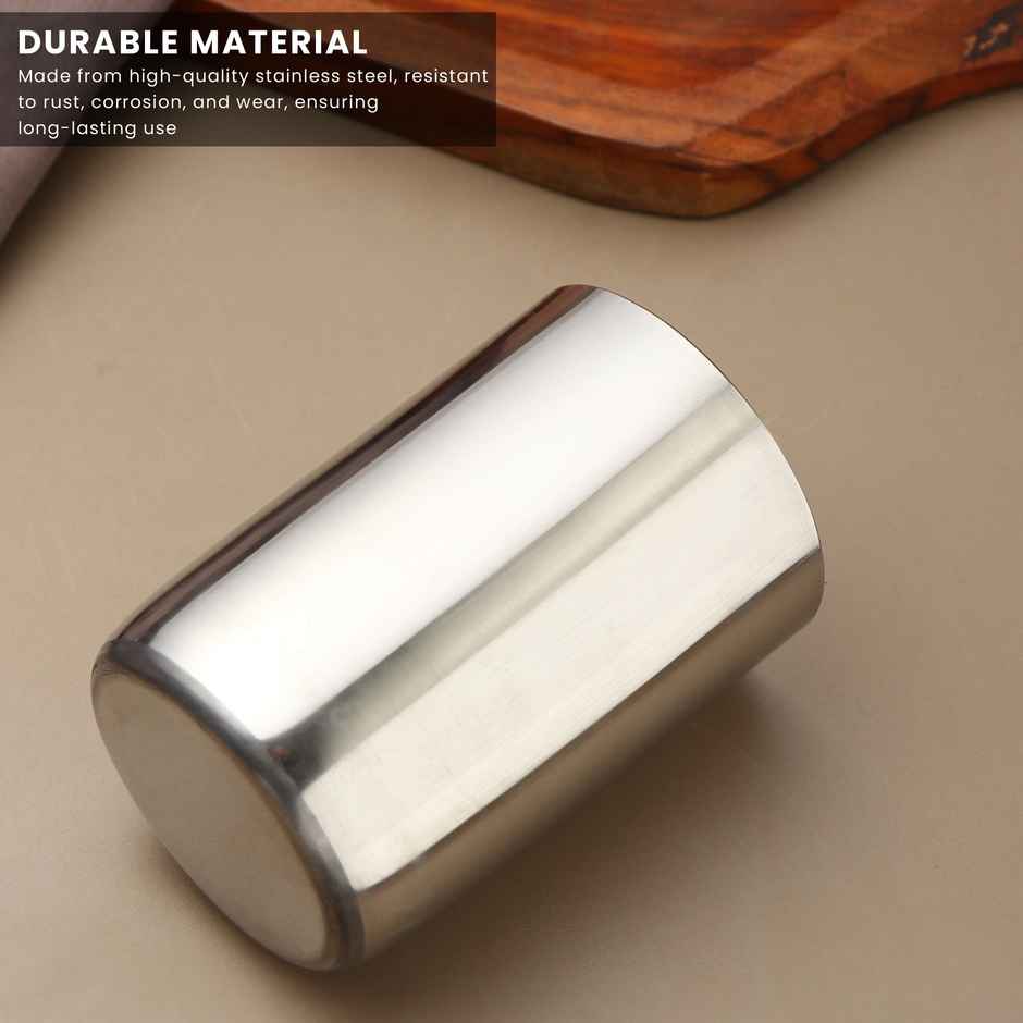 Limetro Steel 6 Pcs Amarpali Glasses Set | 300 ml | Steel