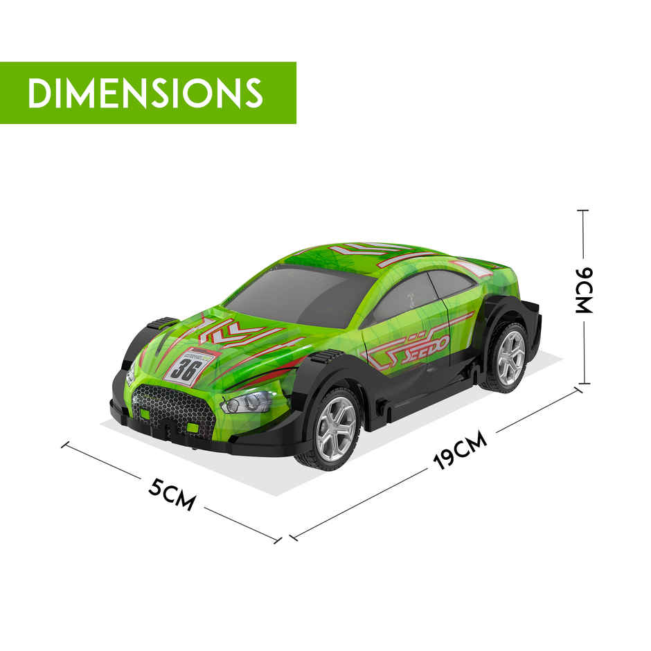 SEEDO Remote Control Car 1:24 , 27 MHz, USB Rechargeable, Fast Speed Dazzling Car | Green
