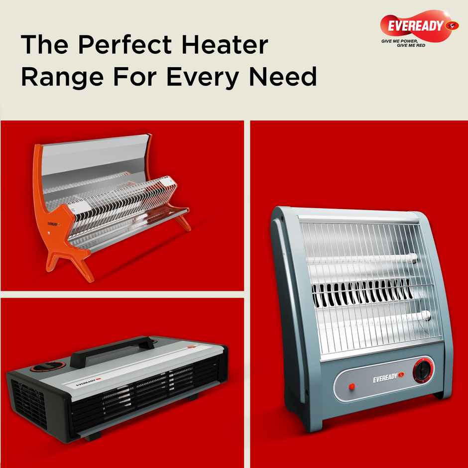 Eveready Evercera Ceramic Room Heater | 1000W - ISI Mark | Orange