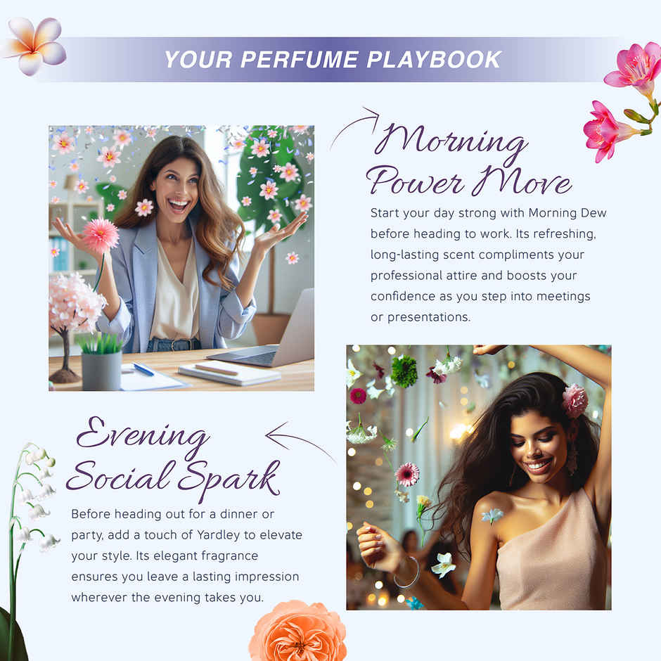 Yardley London Morning Dew Perfume Fresh Floral Scent for Women