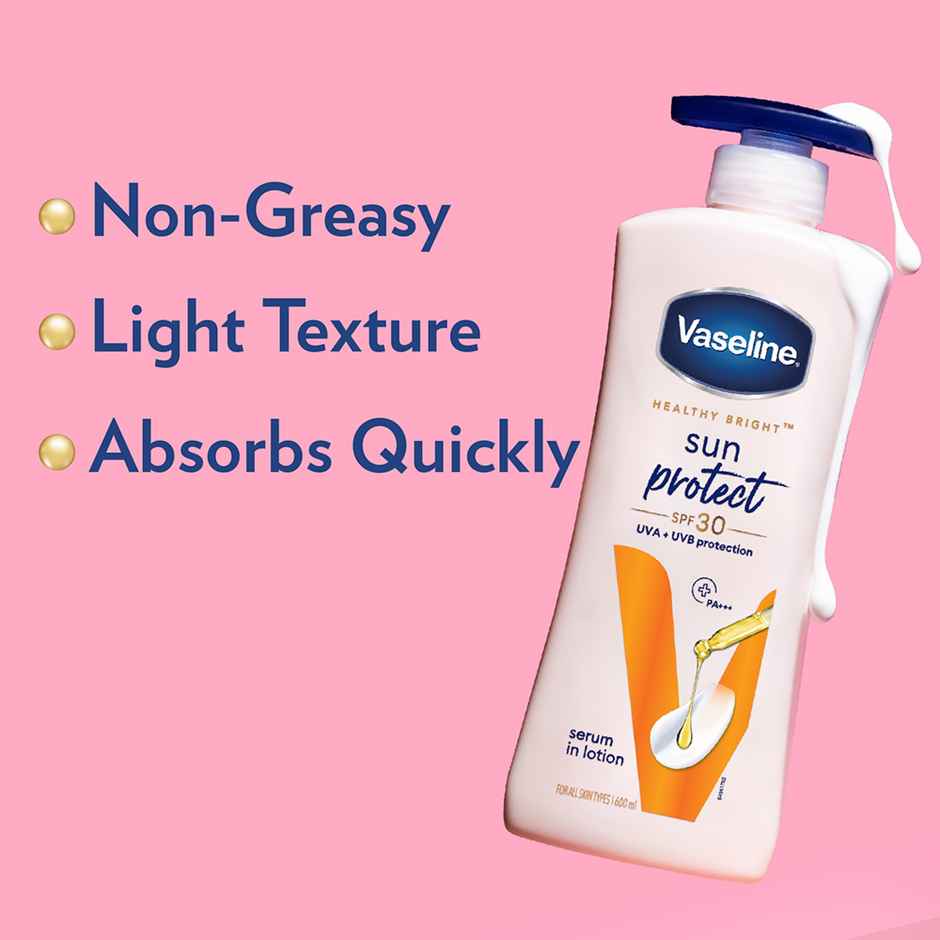 Vaseline Sun Protect SPF 30 Body Lotion, Reduces Tan Lines In 7 Days, UVA + UVB PA+++