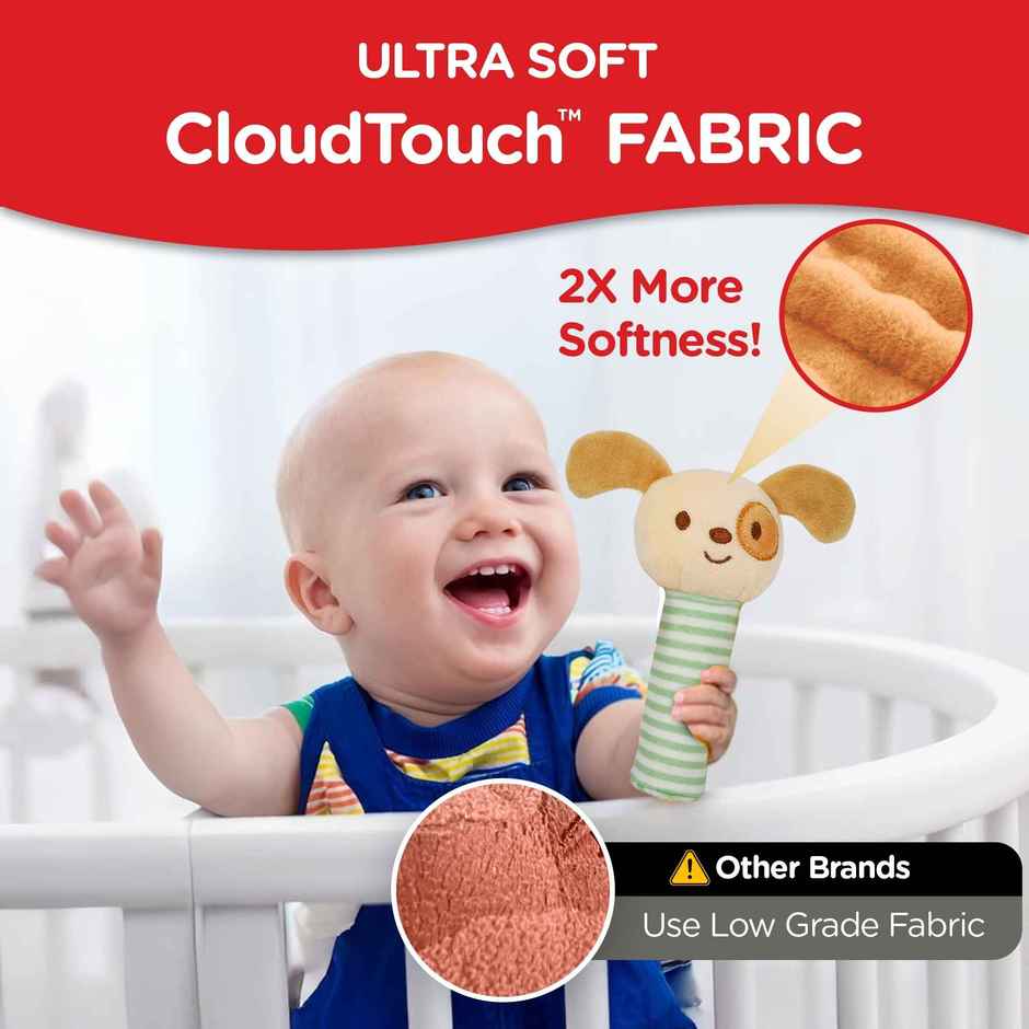 Michelle's Dog Rattle Plush Soft Toy for Kids and Adult | Perfect For Gifting