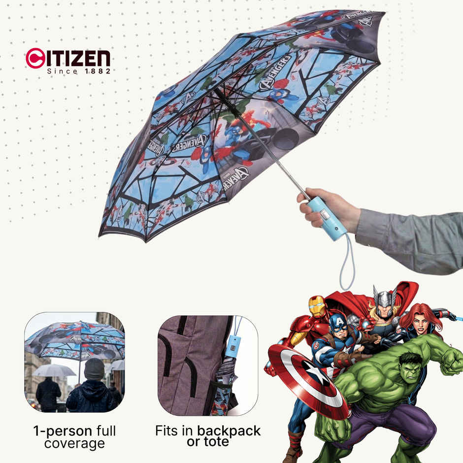 Citizen 21x8 Auto Folding Kids Umbrella Avenger Print