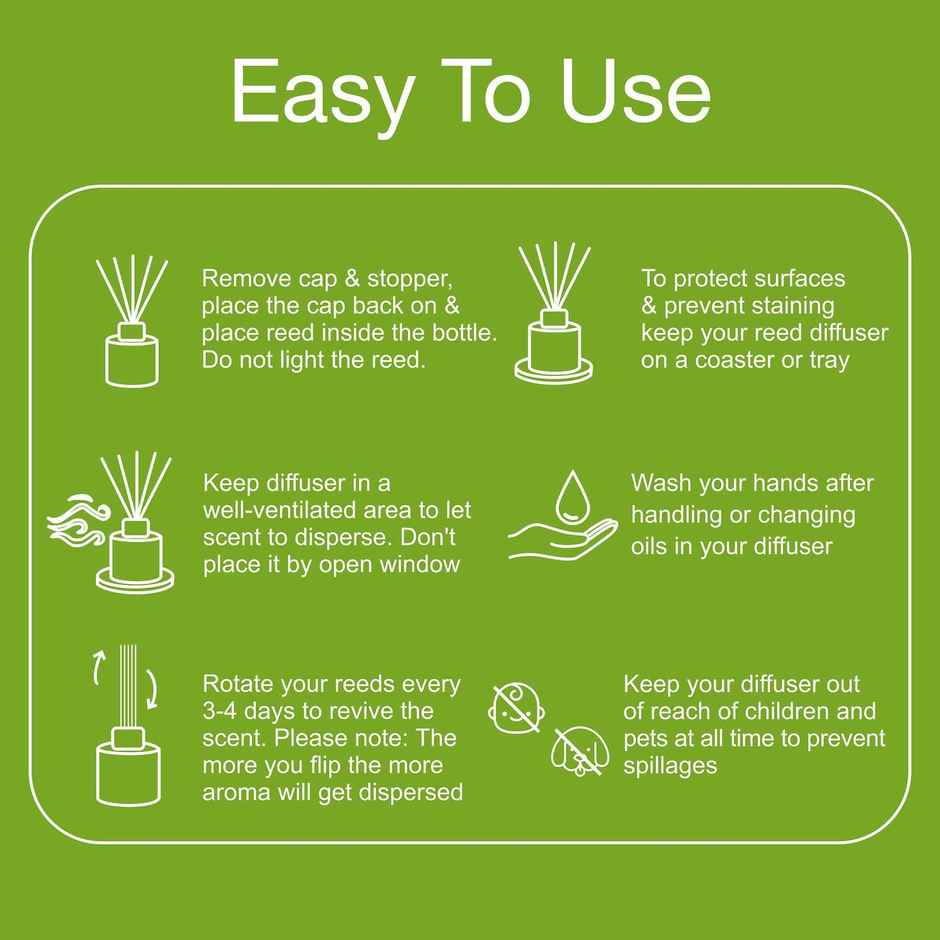 Soulflower Mother's Day Premium Reed Diffuser Lemongrass - Refreshing Aroma
