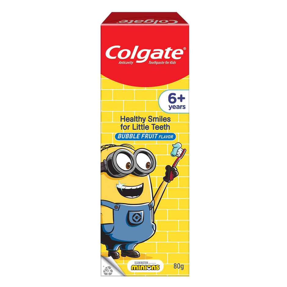 Colgate Kids Toothpaste Gentle Protection for 6+ Years Minions Bubble Fruit Flavour