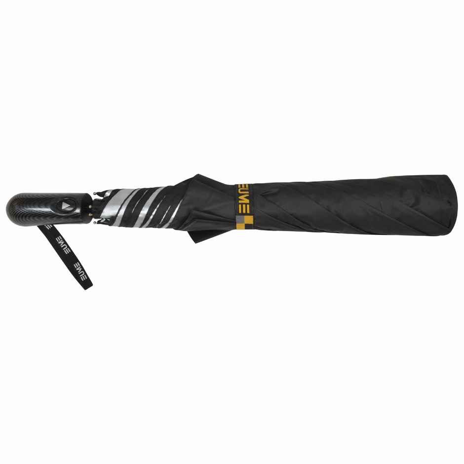 Eume Nurture Auto Open Unisex Black And Silver Color Umbrella | 27 Inch | 2 Fold