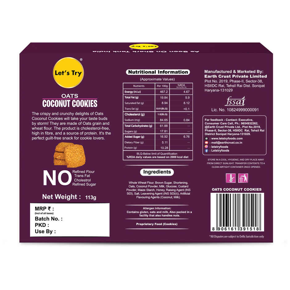 Let's Try Oats Coconut Cookies