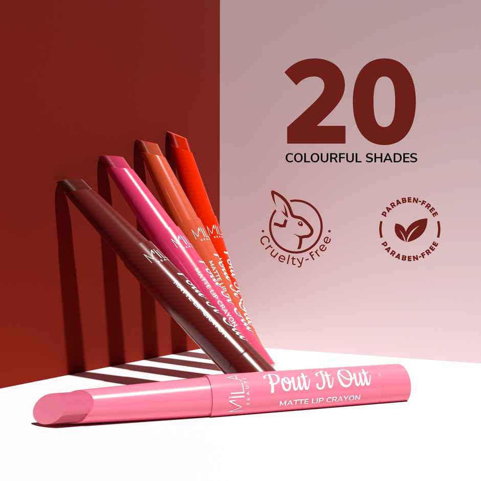 Mila Beaute Pout It Out Lip Crayon Matte Finish Highly Pigmented | 106 Aurora