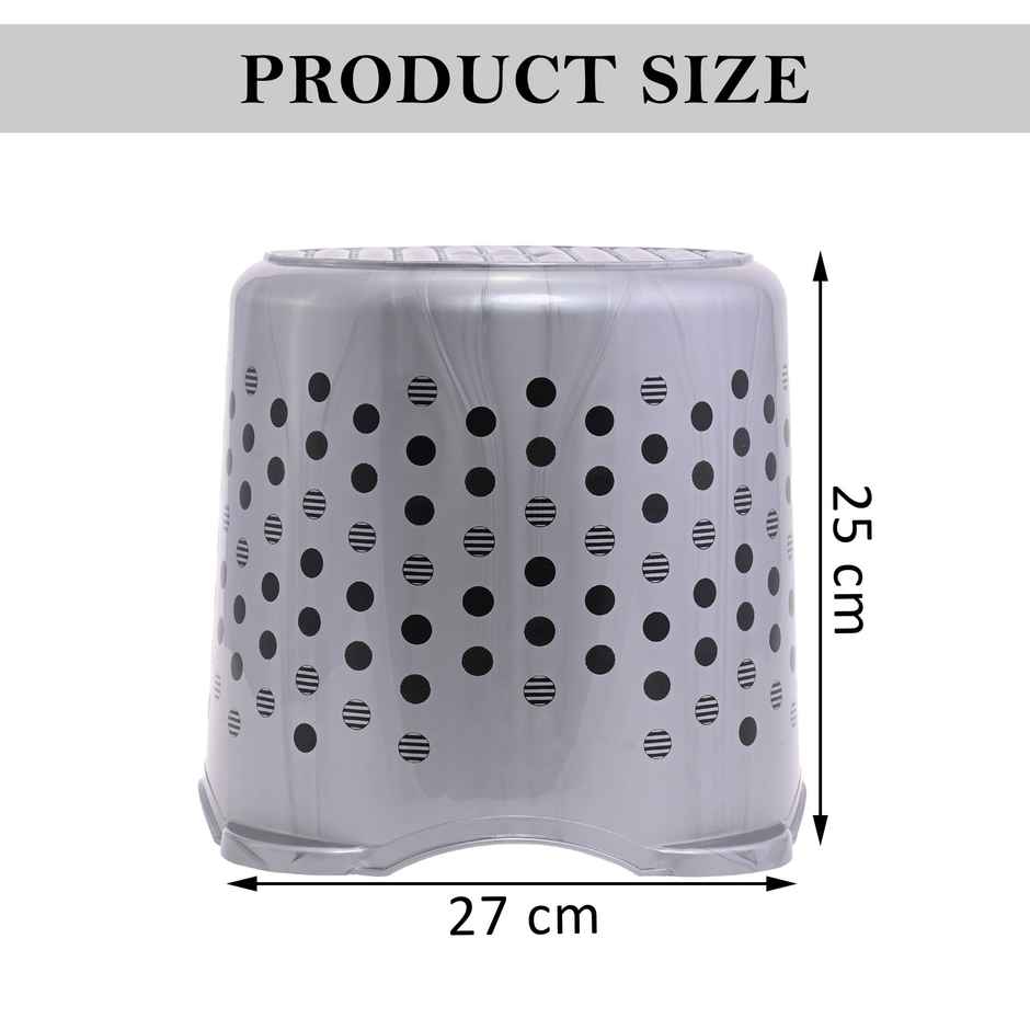 Kuber Industries Stackable Stool for Sitting | Space-Saving for Kitchen & Home | Grey Dot