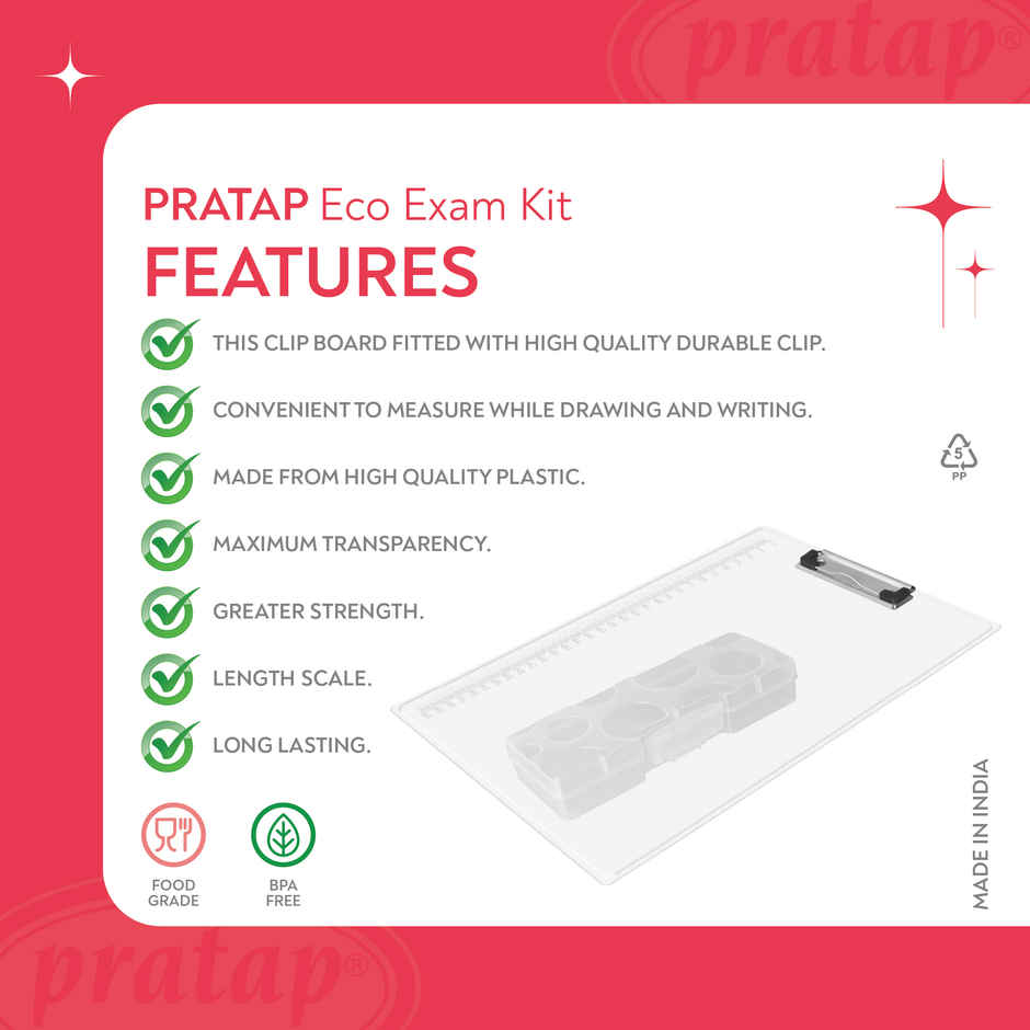 PRATAP Eco Exam Kit ( Eco Exam Pad + Bubble Box Clear ) Packed In Pouch Bag