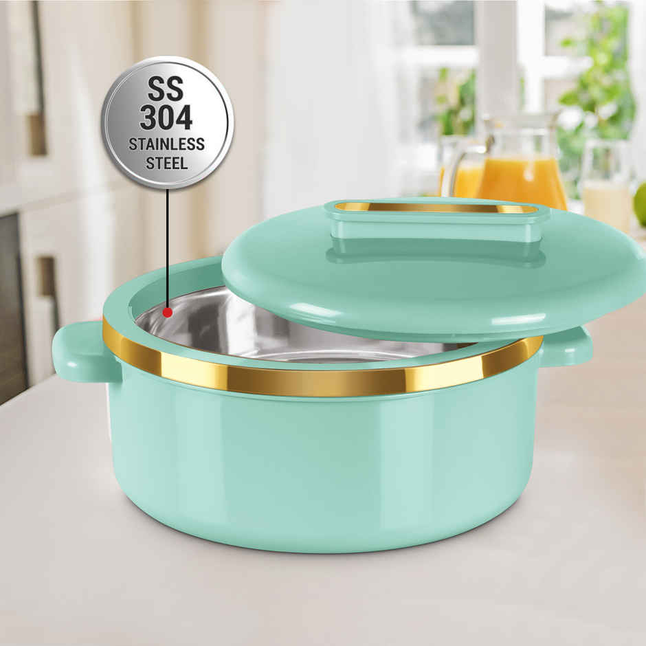 Milton Curve Inner Stainless Steel Casserole 215 Litre Light Green